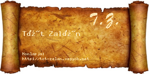 Tót Zalán névjegykártya