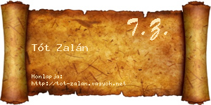Tót Zalán névjegykártya
